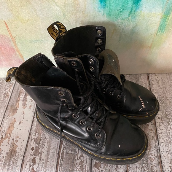 RESOLD♦️DOC MARTENS Jadon Boots in Hipster Paint Splattered Condition - Picture 3 of 12